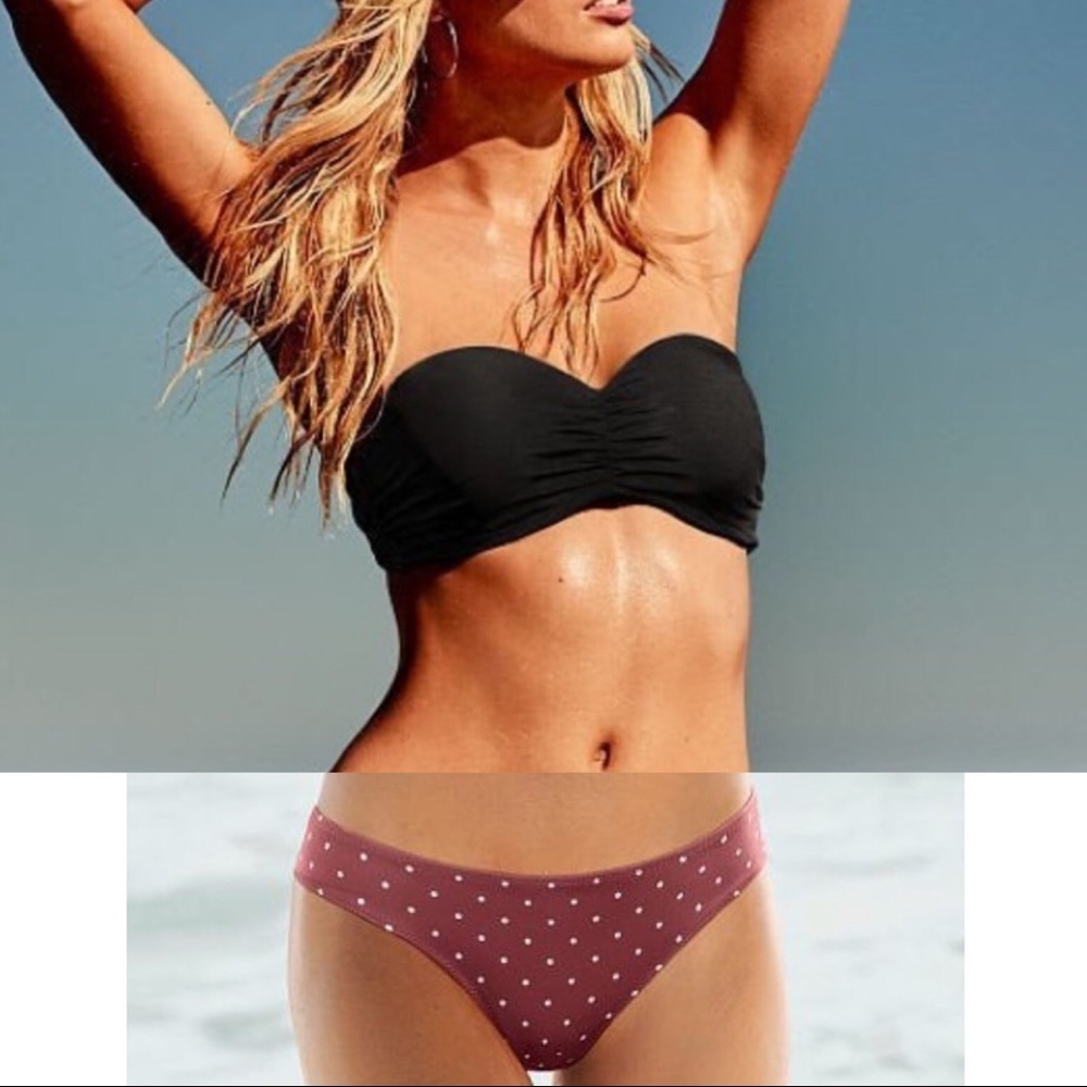 2-PC Set πVS PINK Bikini Bandeau Removable Strap - Picture 2 of 7